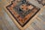 Chinese 1930s Blue Orange Geometric Qing Antique Chinese Horse Cover Rug 2'2" X 4'4" Knotted Wool Carpet For Sale - Image 3 of 6