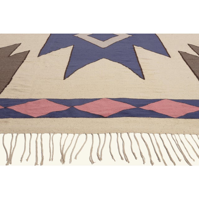 Vintage Indian Dhurrie Rug, 09'02 X 12'01 For Sale - Image 4 of 10