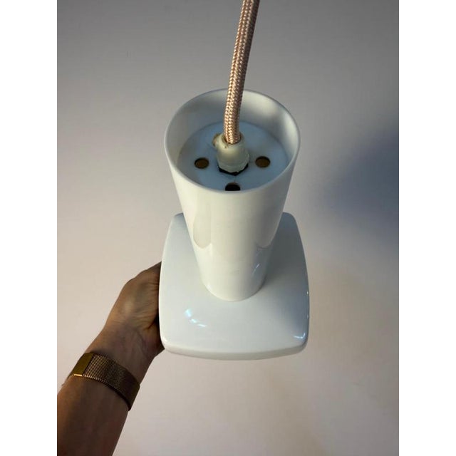 Black and White Pendant Lamp by Bent Karlby for Schrøder-Kemi, 1970s For Sale - Image 10 of 11