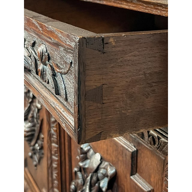 Antique French Normandy Solid Oak Hutch, Early 20th Century For Sale - Image 11 of 14