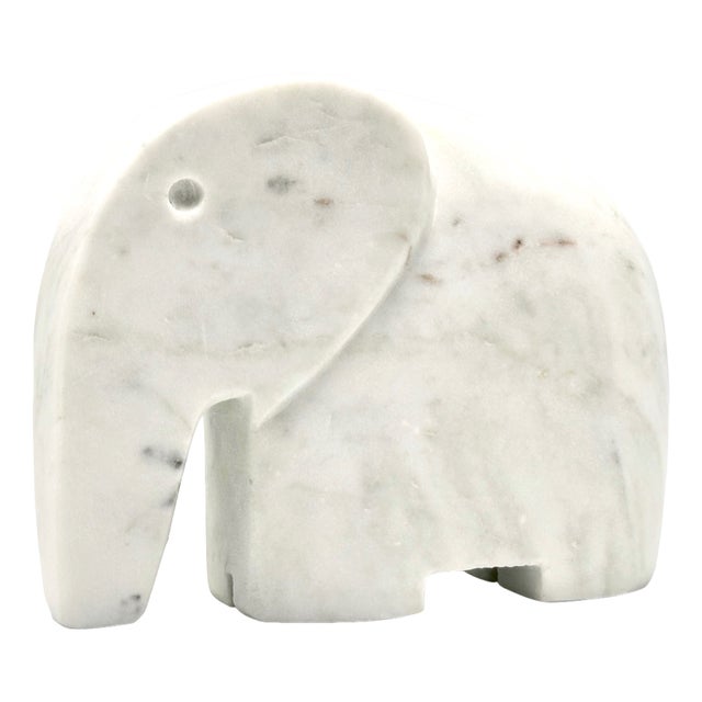 Postmodern Marble Indian Elephant Figurine, 1990s For Sale