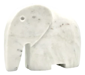 Postmodern Marble Indian Elephant Figurine, 1990s