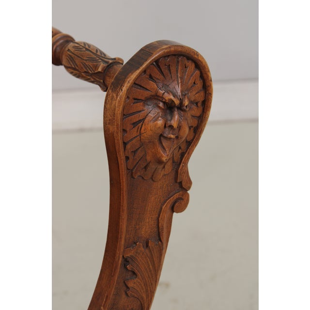 Pair Vintage Continental Figural Carved Armchairs For Sale - Image 17 of 18
