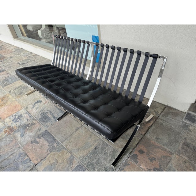 Metal Interior Icons Barcelona Loveseat For Sale - Image 7 of 14