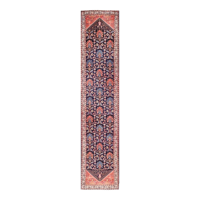 Long Antique Persian Hamadan Runner With All-Over Sub-Geometric Design For Sale