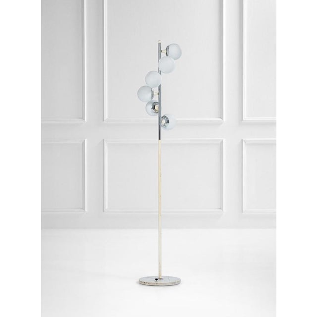 Iron, Brass & Marble Floor Lamp by Alberello Galassia for Stilnovo, 1950s For Sale - Image 15 of 15