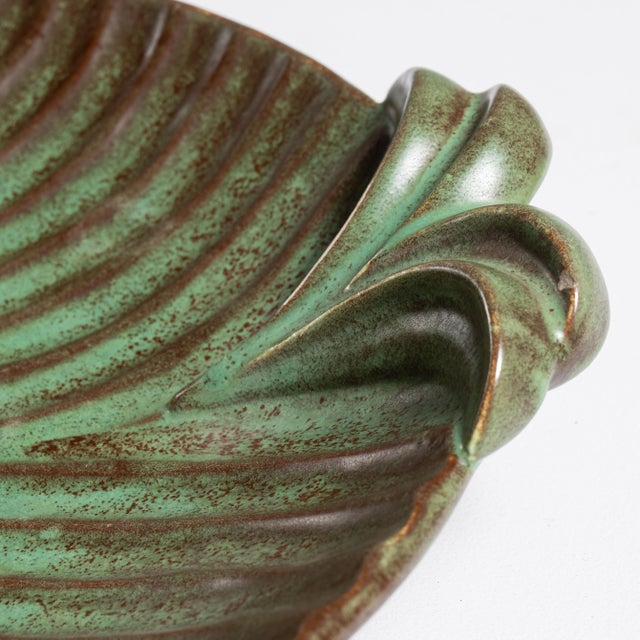 Traditional 1970s Germany Forest Green Ceramic Serving Bowl For Sale - Image 3 of 15