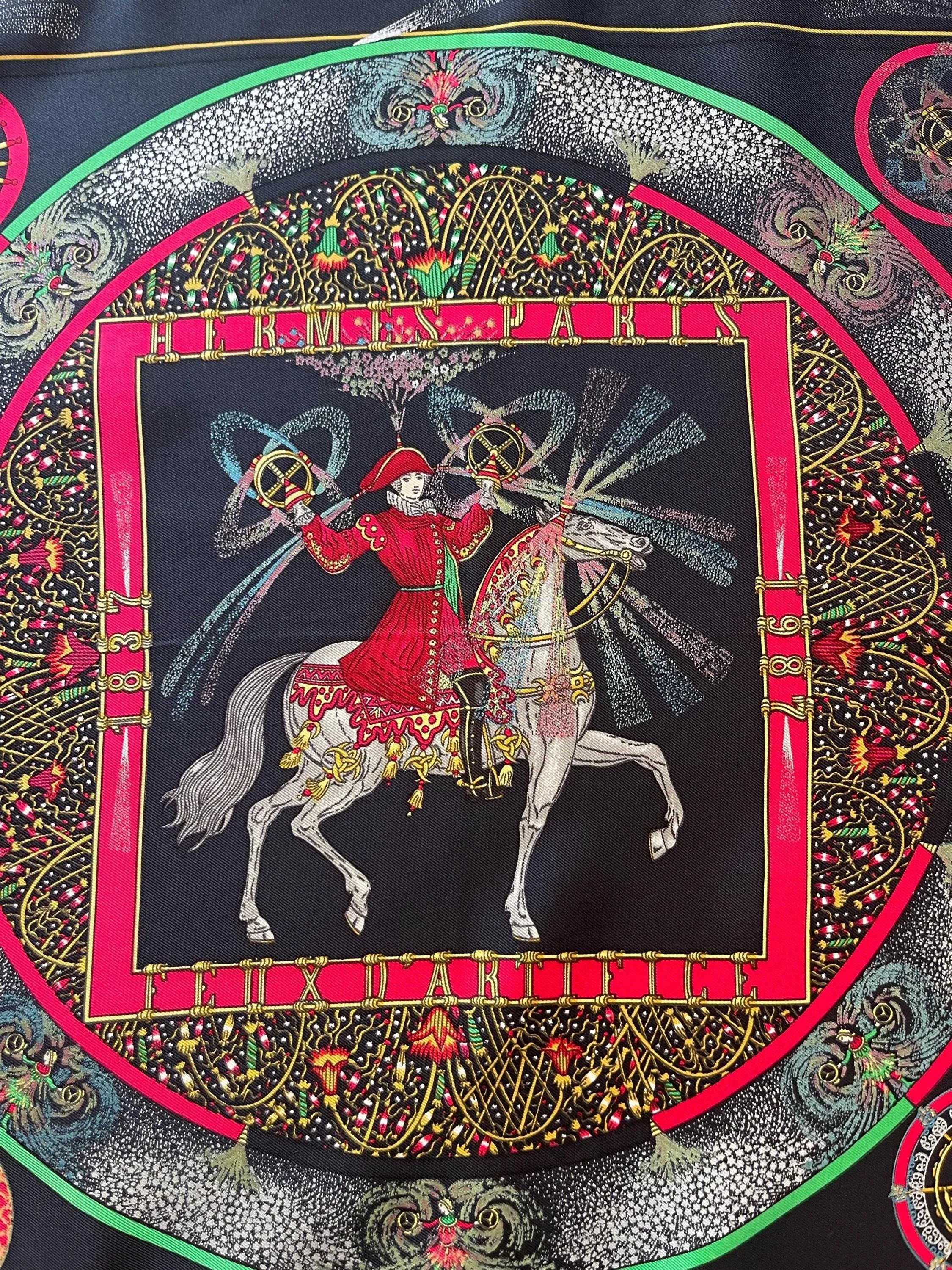 Hermes Feux D'artifice Silk Scarf Designed For The 150th