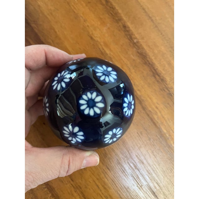 Ceramic Blue and White Floral Ceramic Balls - Set of 3 For Sale - Image 7 of 7