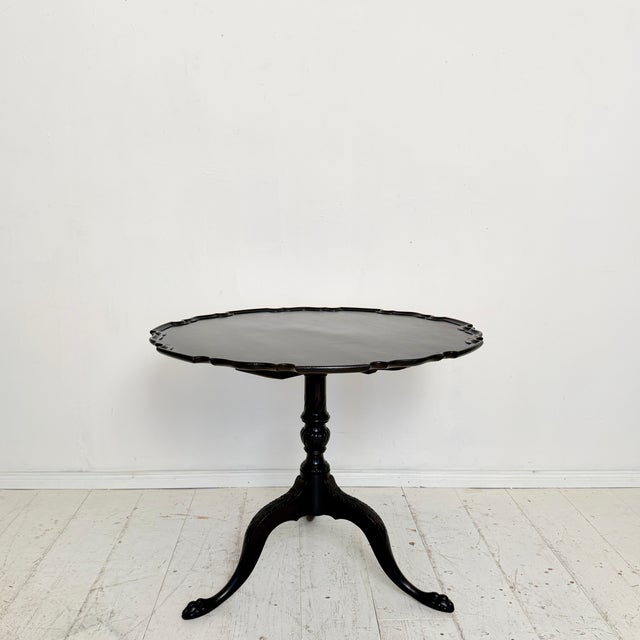 Vintage Carved Tripod Pedestal Side Table, 1940s For Sale - Image 18 of 18