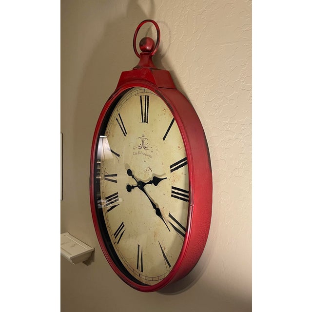 Large Vintage Metal Pocket Watch Frame French Cafe Wall Clock Cafe Des