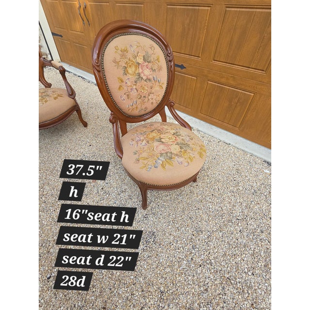 Antique Victorian Needlework Parlor Chair For Sale - Image 14 of 18