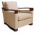 1990s Attributed Donghia Beige Armchair With Walnut Frame For Sale