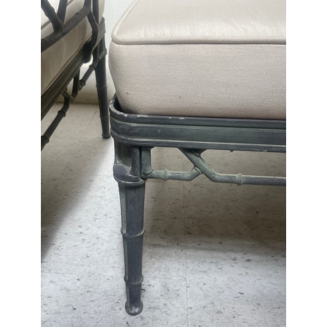1960s Vintage Lounge Chairs and Ottoman Set of 3 Pieces - Attributed to Brown Jordan Calcutta For Sale - Image 5 of 10