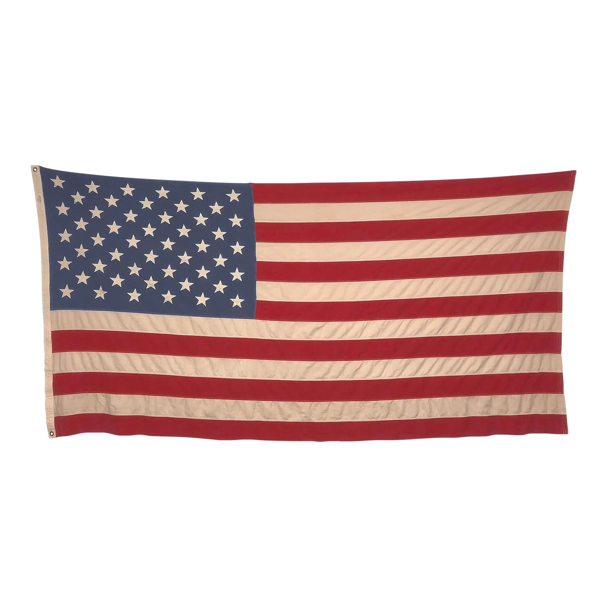 Oversize Vintage Cotton American Flag With Sewn Stars | Chairish