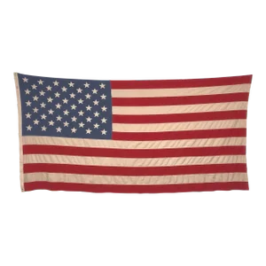 Oversize Vintage Cotton American Flag With Sewn Stars