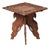 Anglo-Indian Carved Hardwood Folding Occasional Table With Burl Top For Sale