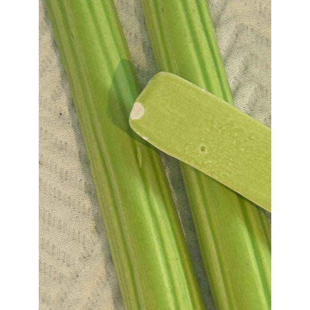 Green 1970’s Ceramic Celery Swizzle Sticks or Bloody Mary Stirrers - A Set of 7 For Sale - Image 8 of 9