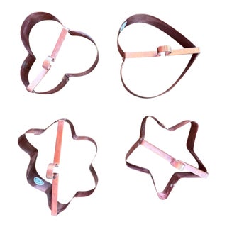 Vintage Solid Copper Cookie Cutters - Set of 4 For Sale