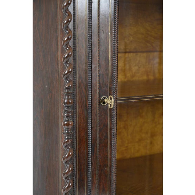 19th Century French Louis XVI Style Display Cabinet or Bookcase in Rosewood & Satin Birch For Sale - Image 4 of 18