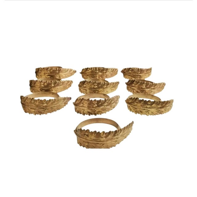 Rare 19th Century Ornate French Gilt Bronze Acanthus Leaf Curtain Rings Set For Sale In Atlanta - Image 6 of 6