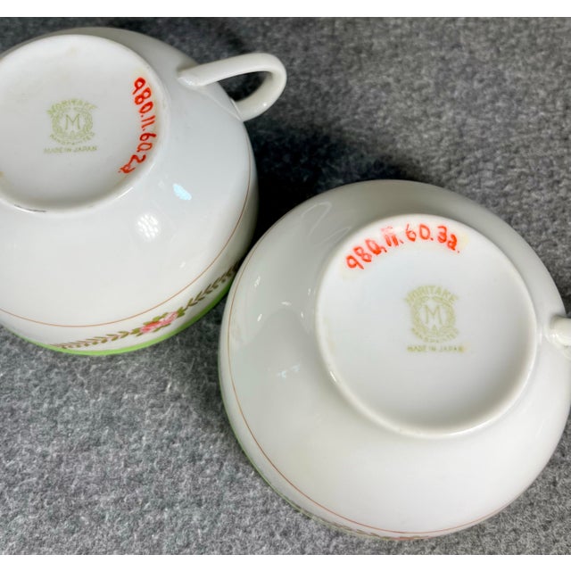 Early 20th Century Noritake Porcelain Cup & Saucers Set- 4 Pieces For Sale - Image 10 of 10