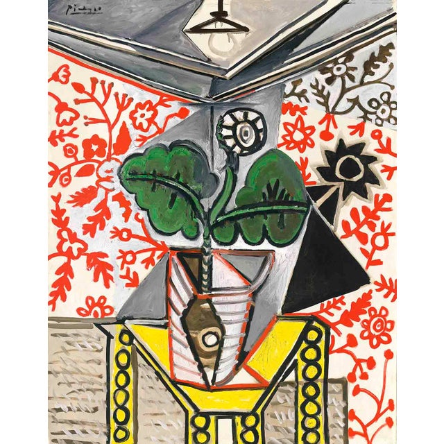 Artist: Pablo Picasso Title: Intérieur Au Pot De Fleurs Medium: Giclee Marks: L.E numbered Paper size: watercolour paper...