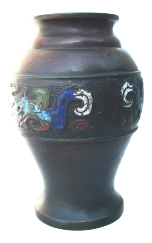 Japanese Champleve Bronze Vase Circa 1920s'