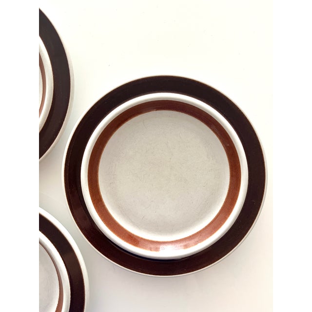 Ceramic Vintage 1970s Arabia of Finland Rosmarin Brown Salad Plates - Set of 3 For Sale - Image 7 of 13