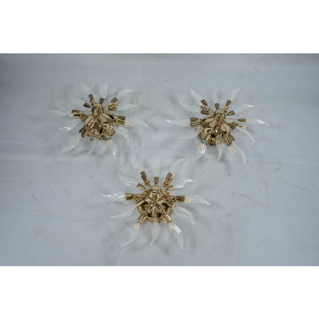 Brass and Crystal Ceiling Lamps, Italy, 1970s, Set of 3 For Sale - Image 18 of 18