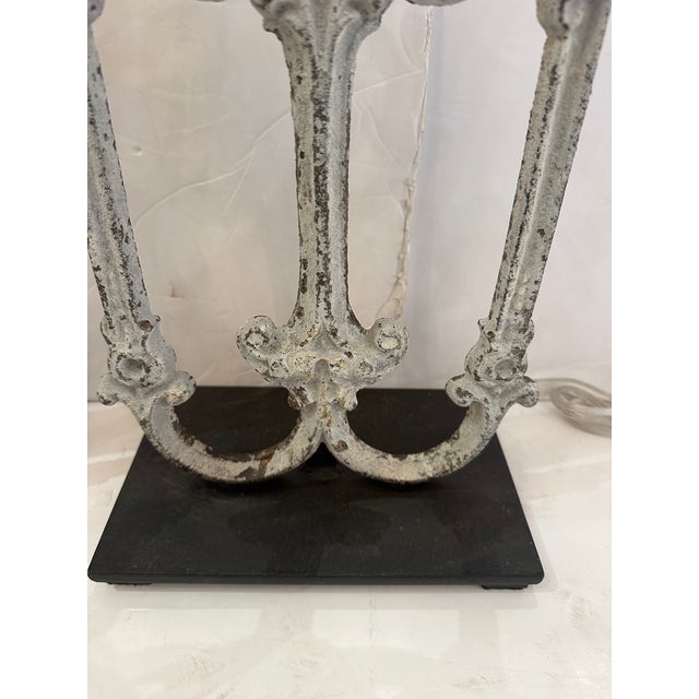 2010s Architectural Iron Fragment Table Lamps -a Pair For Sale - Image 5 of 10