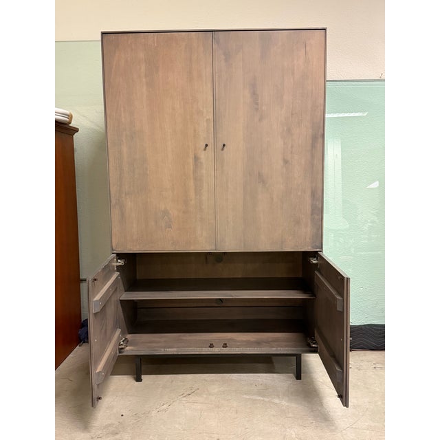 2010s Room & Board Hudson Collection Storage Cabinet, Shell Stained For Sale - Image 5 of 12