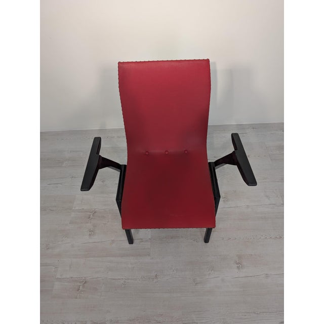 1960s Vintage Wooden Chair in Red, 1960s For Sale - Image 5 of 11