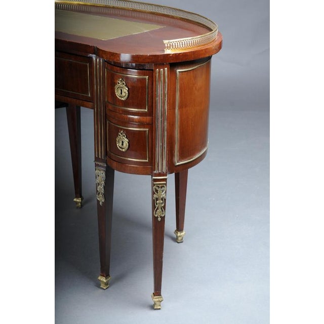 Louis XVI Semi-Circular Mahogany Ladies Desk, Paris, France, 1880s For Sale - Image 14 of 18