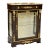 French Louis XVI Marble-Top Display Cabinet With Cream Velvet Interior & Hand-Gilded Gold Leaf Details For Sale