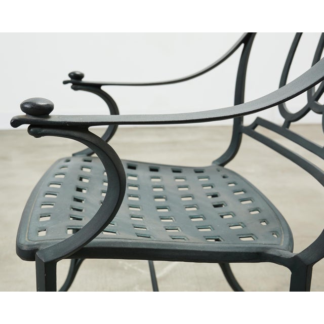 Set of Four Brown Jordan-Style Neoclassical Garden Armchairs For Sale - Image 12 of 18