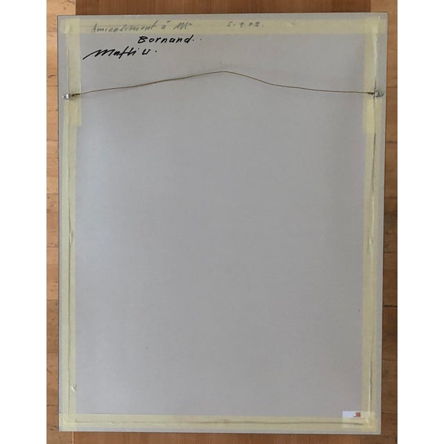 Walter Mafli, Composition abstraite, 1983, Gouache & Pastel on Paper, Framed For Sale - Image 8 of 9