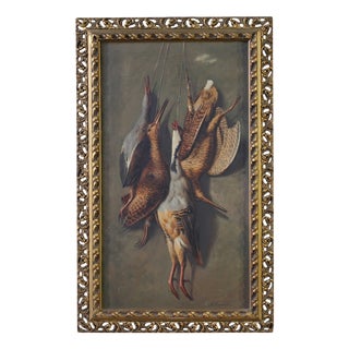 G. Lavalle, Still Life with Game, 1920, Oil on Board For Sale