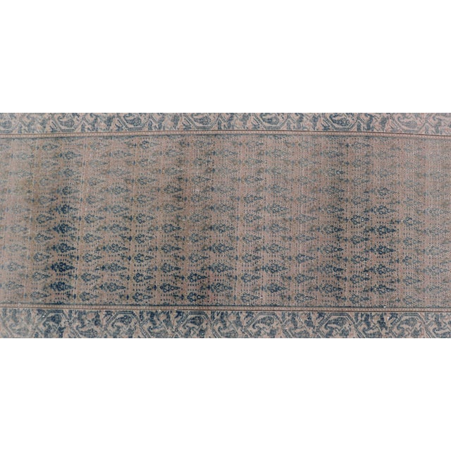 Tribal Seraband Runner With Intricate Pattern in Light Blue Field For Sale - Image 3 of 13
