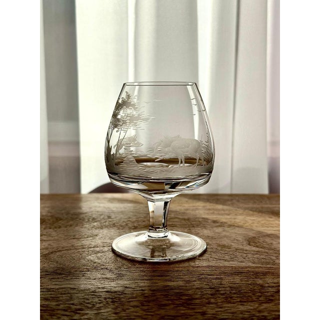 Vintage Hand Blown Cognac Glasses, Set of 7 For Sale - Image 9 of 12