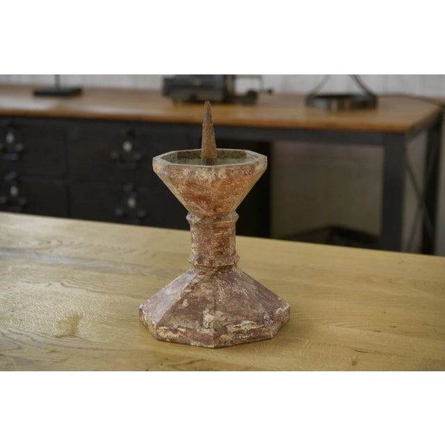 Patinated Cast Iron Candlesticks, 1940s, Set of 2, in Good conditions. Designed 1920 to 1949