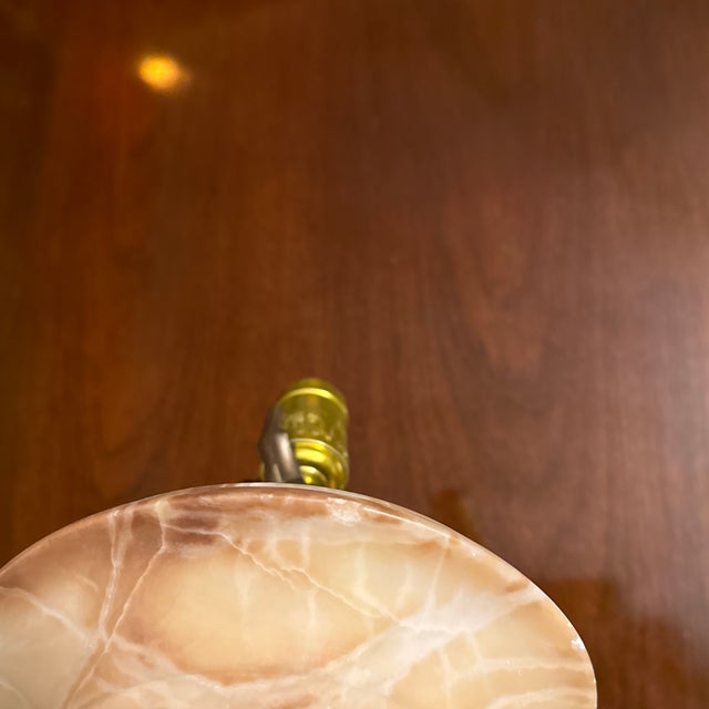 Stone Antique Alabaster Urn Lamp For Sale - Image 7 of 8