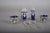 Antique Silver-Mounted Cobalt Blue Glass Condiment Set, 1900, Set of 7 For Sale - Image 17 of 18