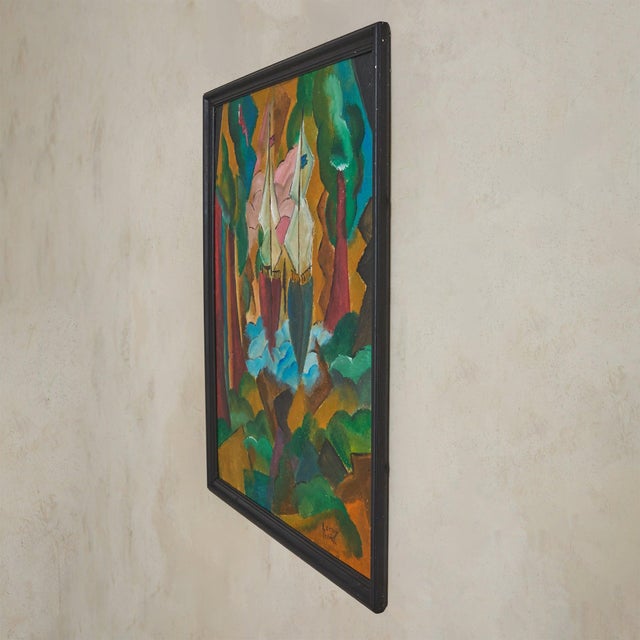 Color, structure, and rhythm define this cubist seascape by Patrick Leroy, created in France in the 1970s. The composition...