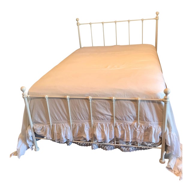 White Rod Iron Full Size Bed With Headboard and Footboard Chairish