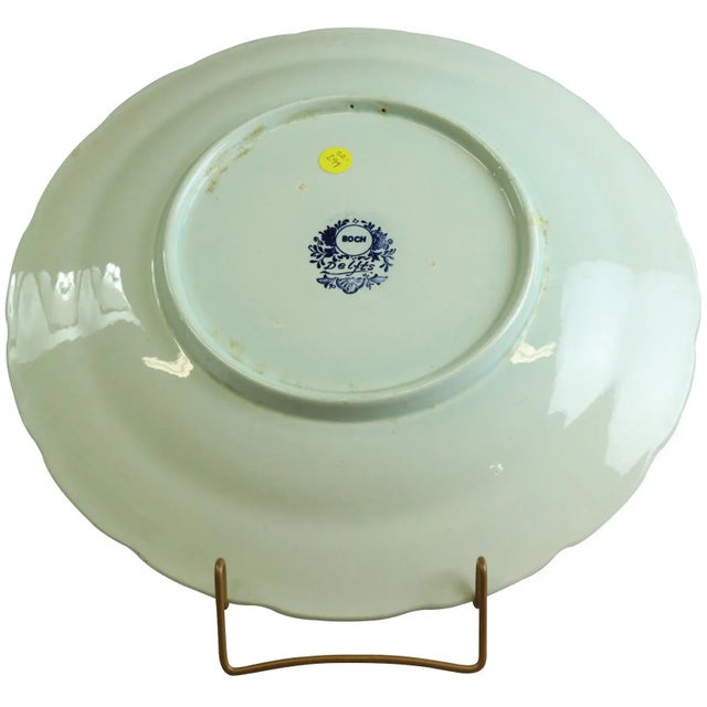 Traditional Plate, Signed Sonneville Boch Blue Delft Winter For Sale - Image 3 of 5