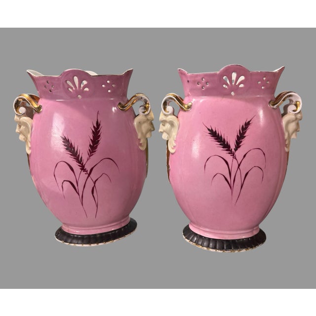 Late 19th Century Pair of Antique Old Paris Porcelain Scenic & Gilt Decorated Handled 13.5" Vases For Sale - Image 5 of 11
