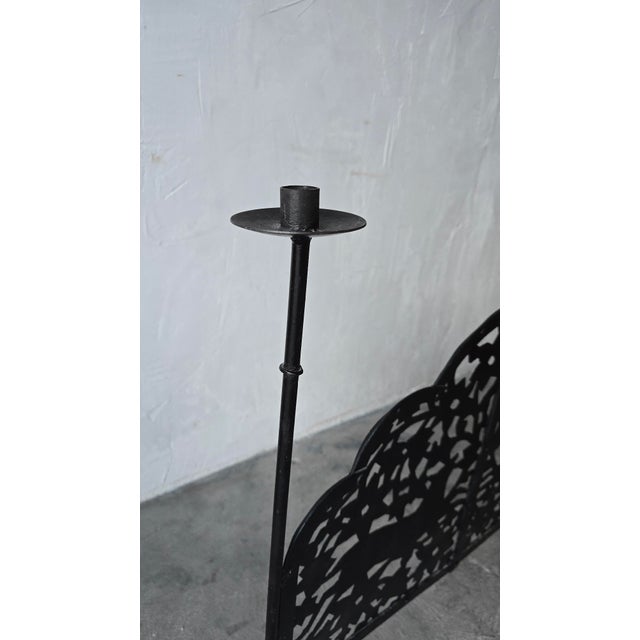 1970s Spanish Style Wrought Iron Fireplace Screen For Sale - Image 9 of 10
