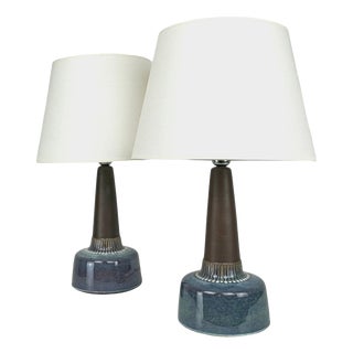 Large 1080-3 Stoneware Table Lamps by Einar Johansen for Søholm, Denmark, 1960s, Set of 2 For Sale