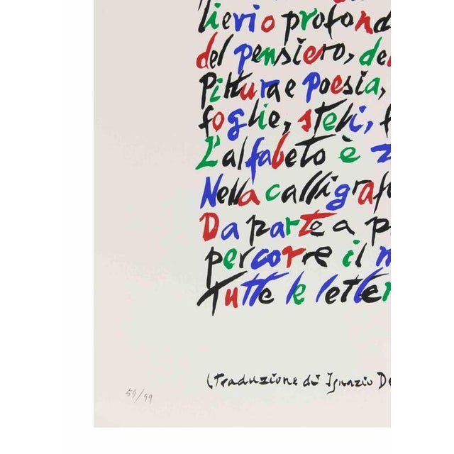 Modern Rafael Alberti, The Lyricism of Alphabet, Lithograph, 1972 For Sale - Image 3 of 4